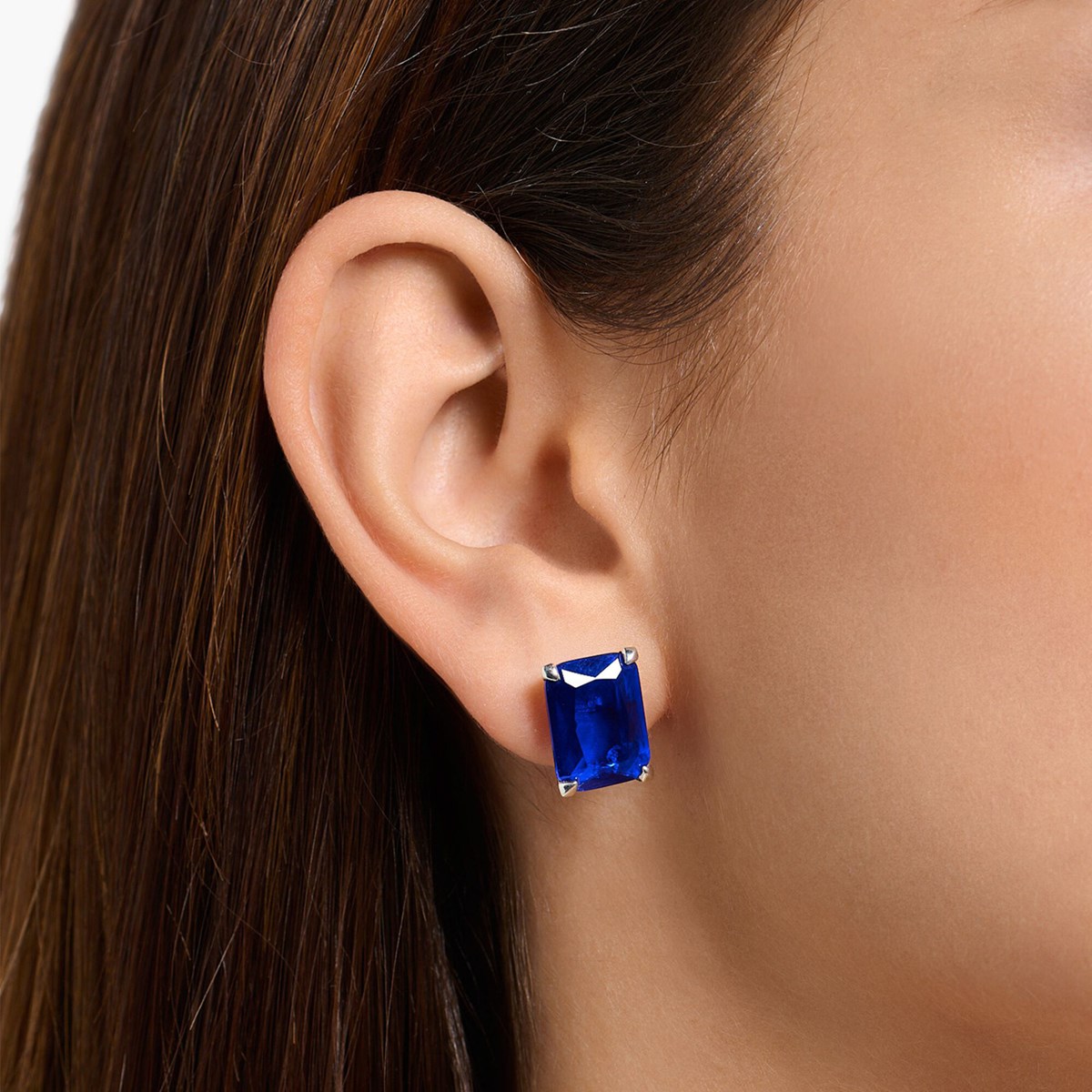 Clous d'oreilles Thomas Sabo pierre bleu marine