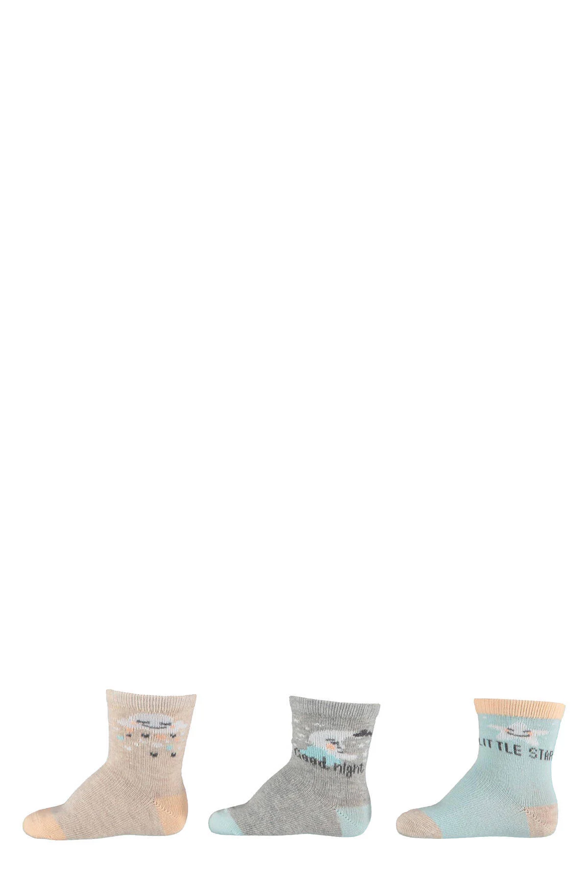 Apollo baby sokken - set van 6 beige/grijs/blauw/lichtblauw