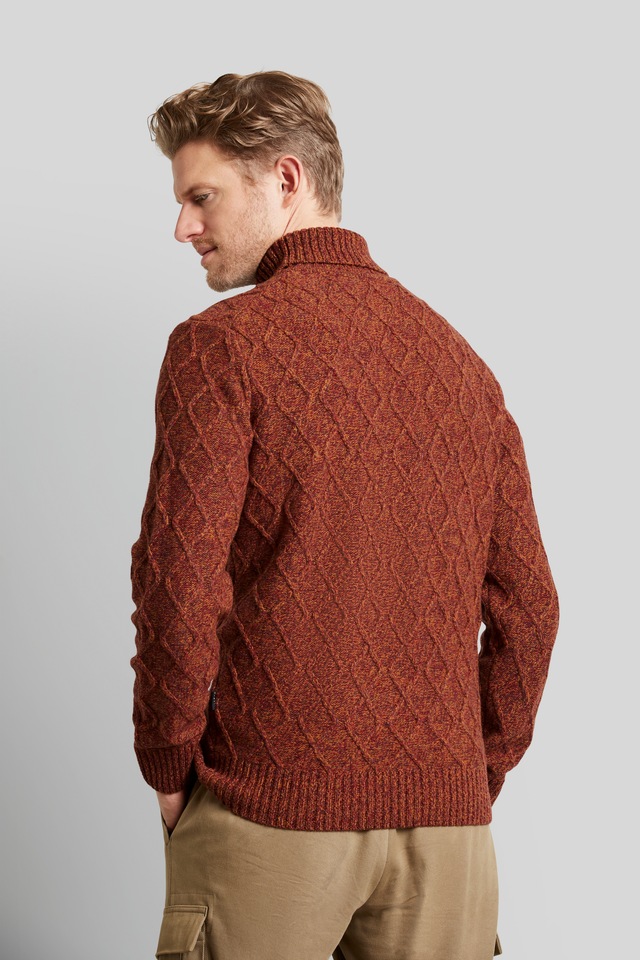 bugatti Rollkragenpullover , mit 3-D-Rautenmuster