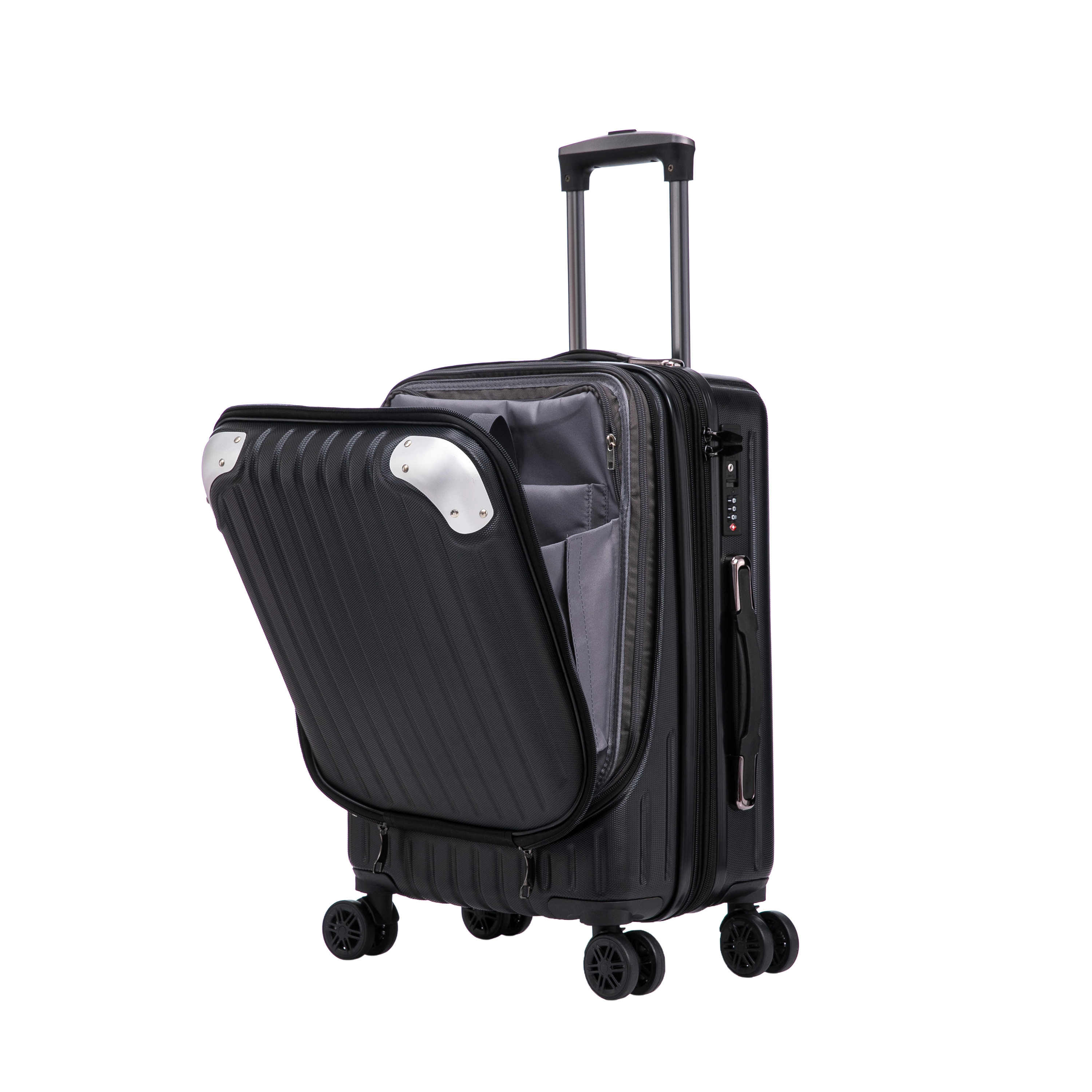 Reisekoffer Hartschalenkoffer mit Laptopfach LIMMA Grösse M schwarz