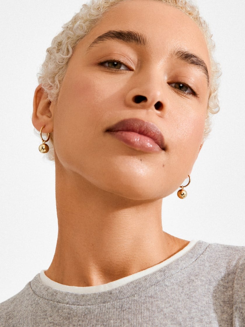 Air Hoop Earrings Old Gold