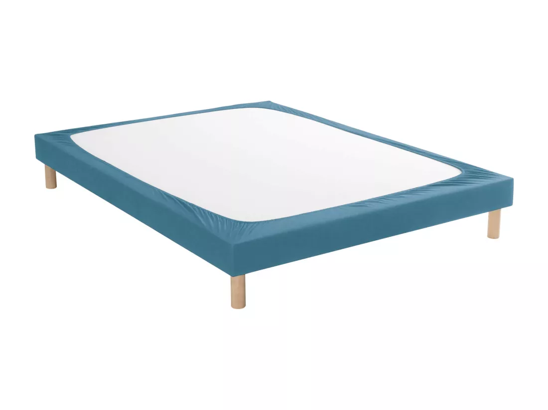 Cache-sommier coton jersey bleu océan 200x200
