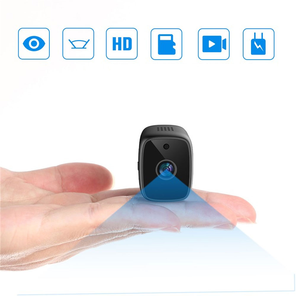 Netzteil mit integrierter Mini WiFi IP Kamera Full HD 1080p   Nachtsichtfunktion / Micro SD Kartenslot (iOS/Android) - Schwarz