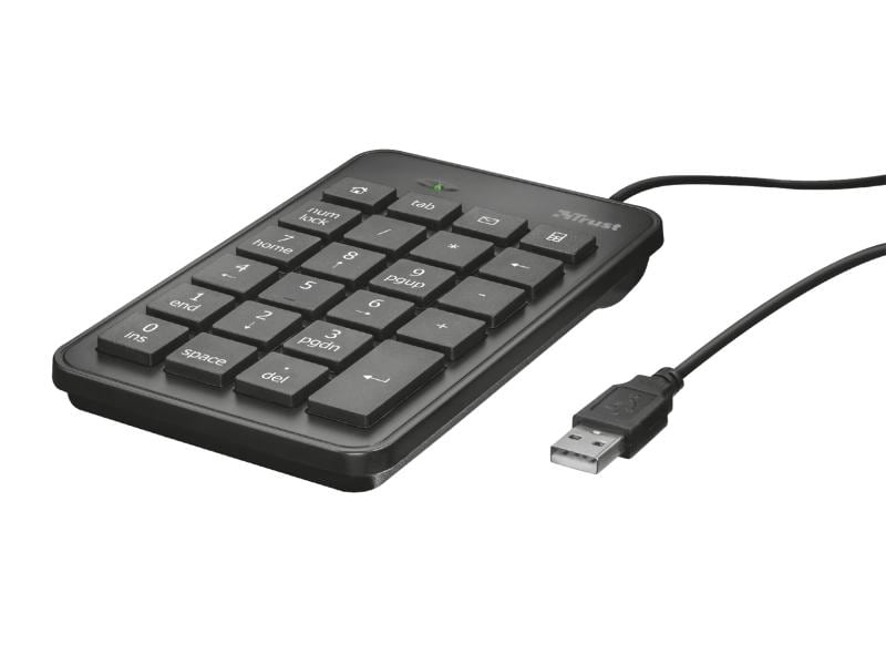Trust Ziffernblock Xalax Elegante und flache Zehnertastatur für bequeme Eingabe numerischer Daten bei Windows-Laptops