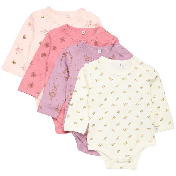 Pippi Bodie De Manga Comprida Ao-printed 4 Pack 4 Anos Dusty Rose - 5714999050971