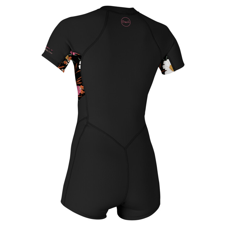 O'Neill Wms Bahia 2/1 Back Zip S/S Spring - 2024 Black / Bluemc