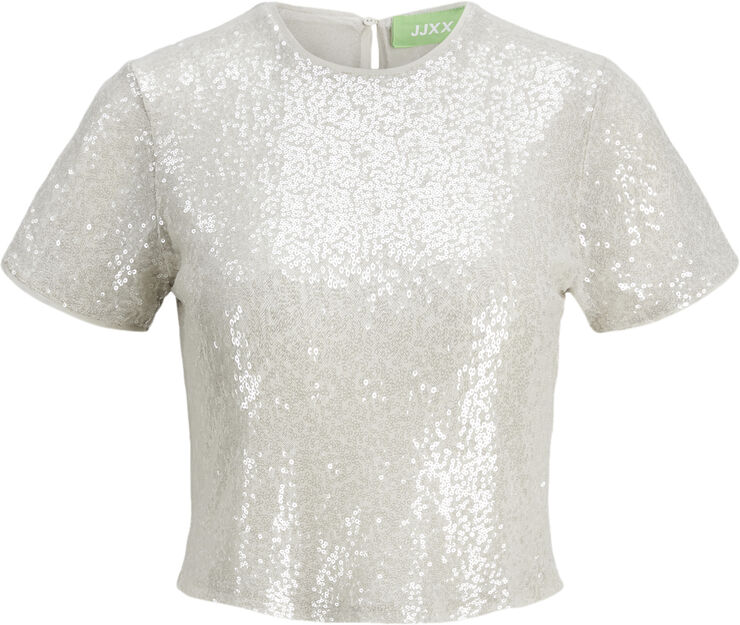 JJXX JXMIA SEQUIN SS TOP WVN Silver