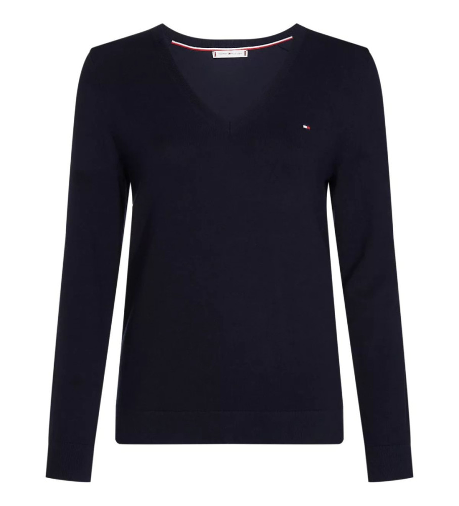 Suéter Tommy Hilfiger com costura azul-marinho