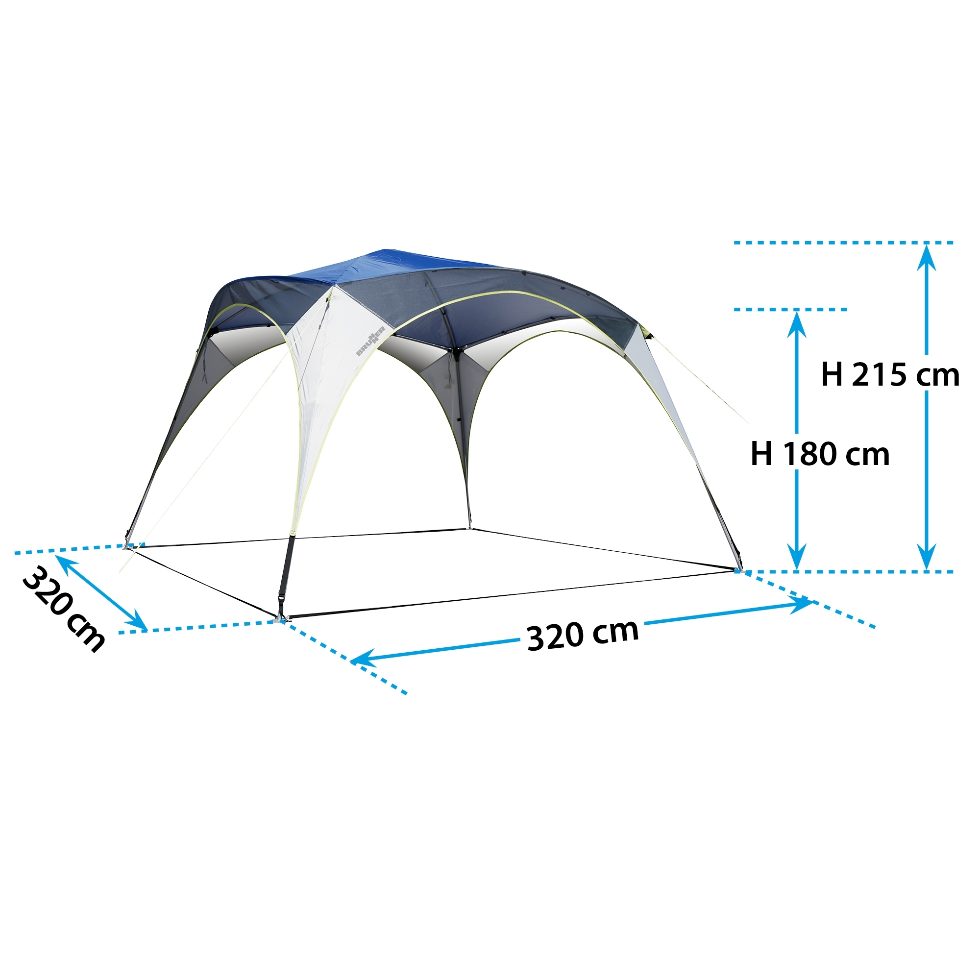 Brunner Diadem Pavillon 320 x 320 cm blau