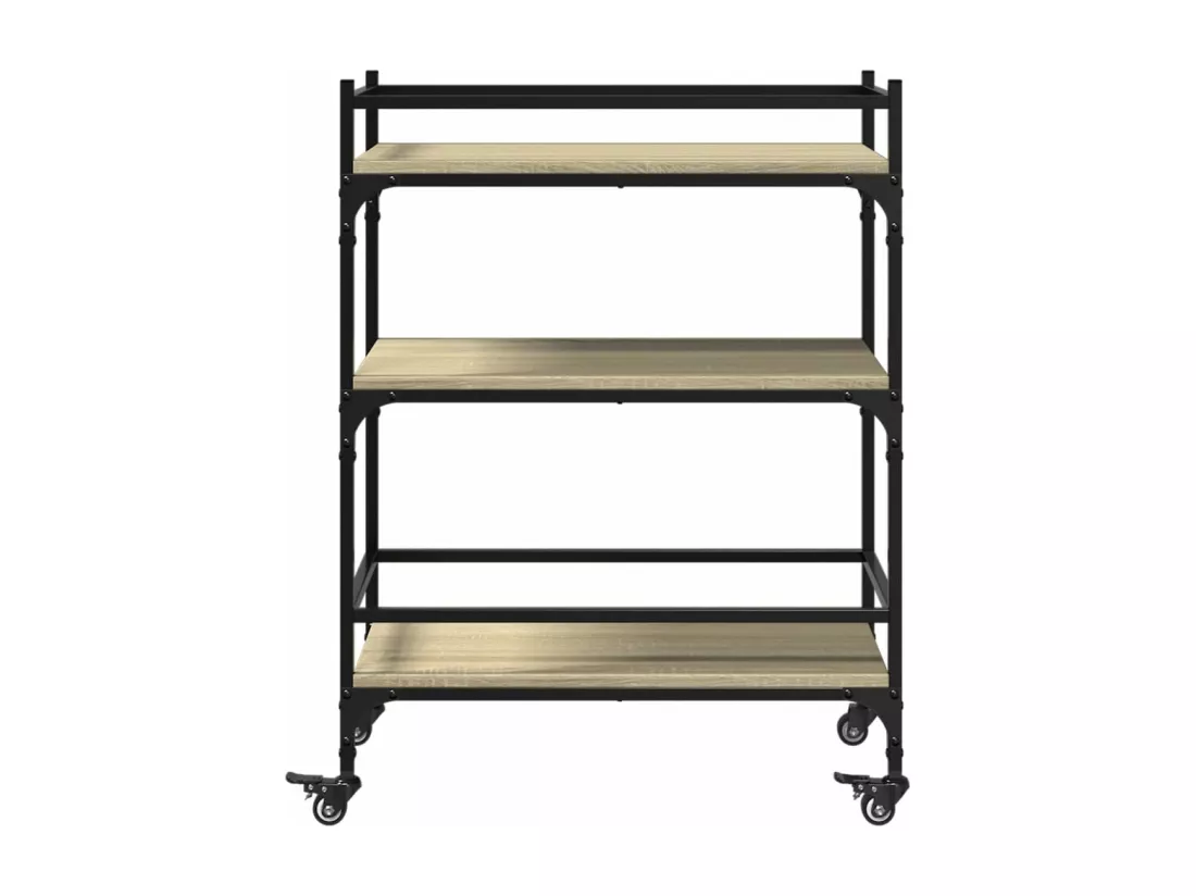 Chariot de cuisine chêne sonoma 65x40x86,5 cm bois d'ingénierie
