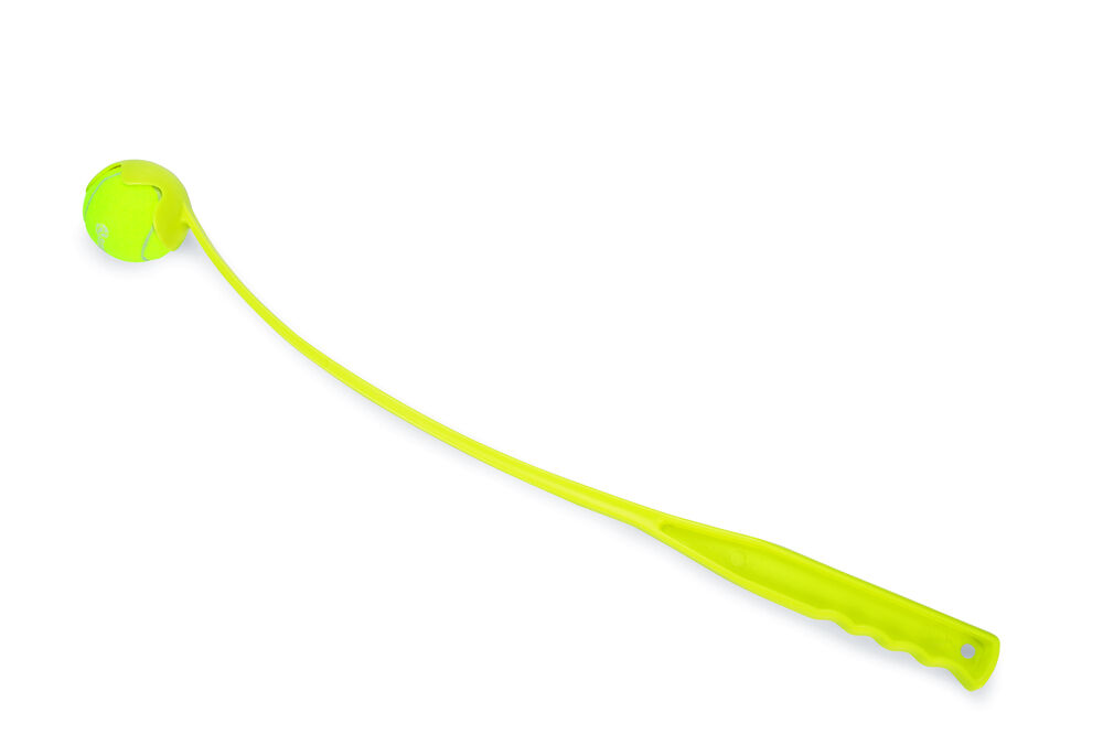 Beeztees Tennisbalwerper met Tennisbal - Apporteren - Hondenspeelgoed - Geel