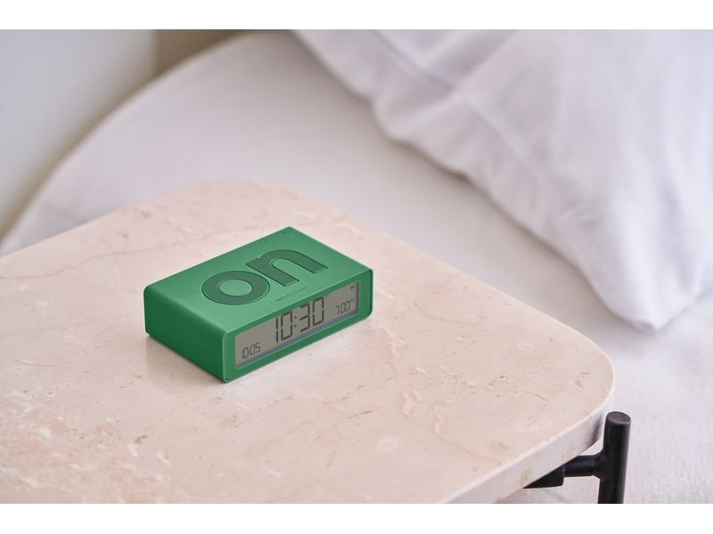 Lexon Digitalwecker Flip Mini Grün Mini LCD-Wecker mit Umkehrfunktion (On/Off)