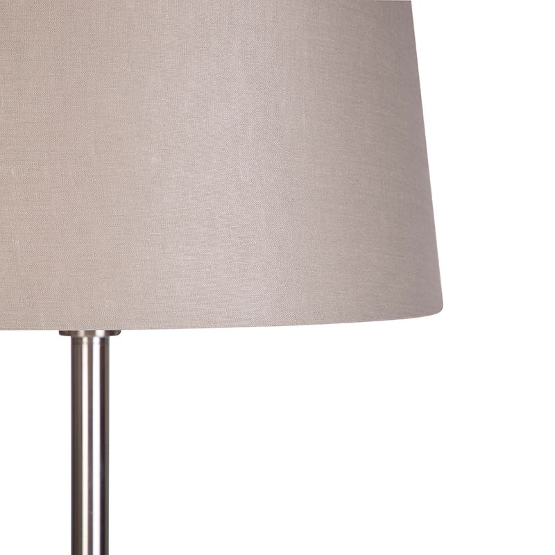 Moderne vloerlamp staal met taupe kap 45 cm - Simplo