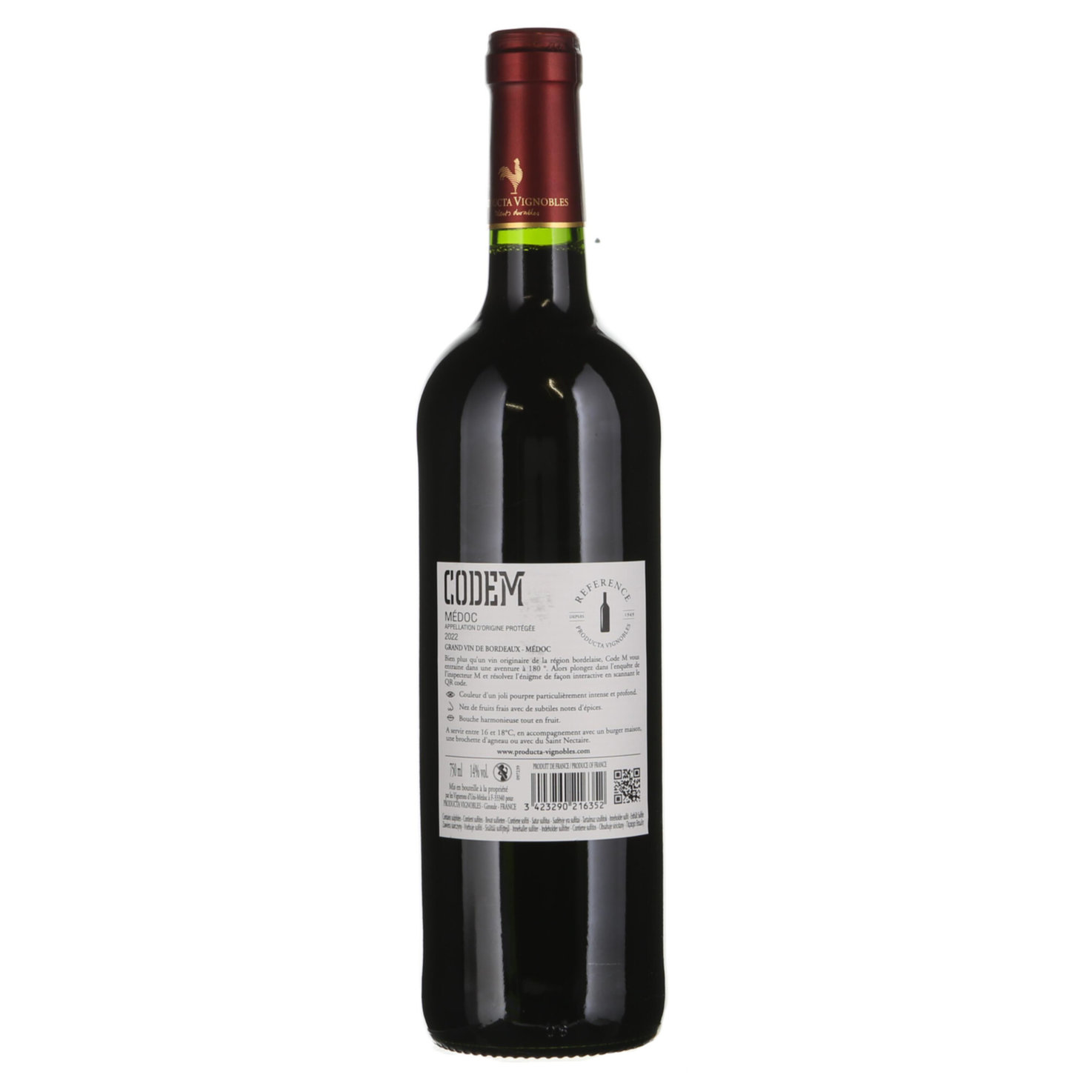 Bordeaux Medoc AOC Code M Producta Vignobles -75cl