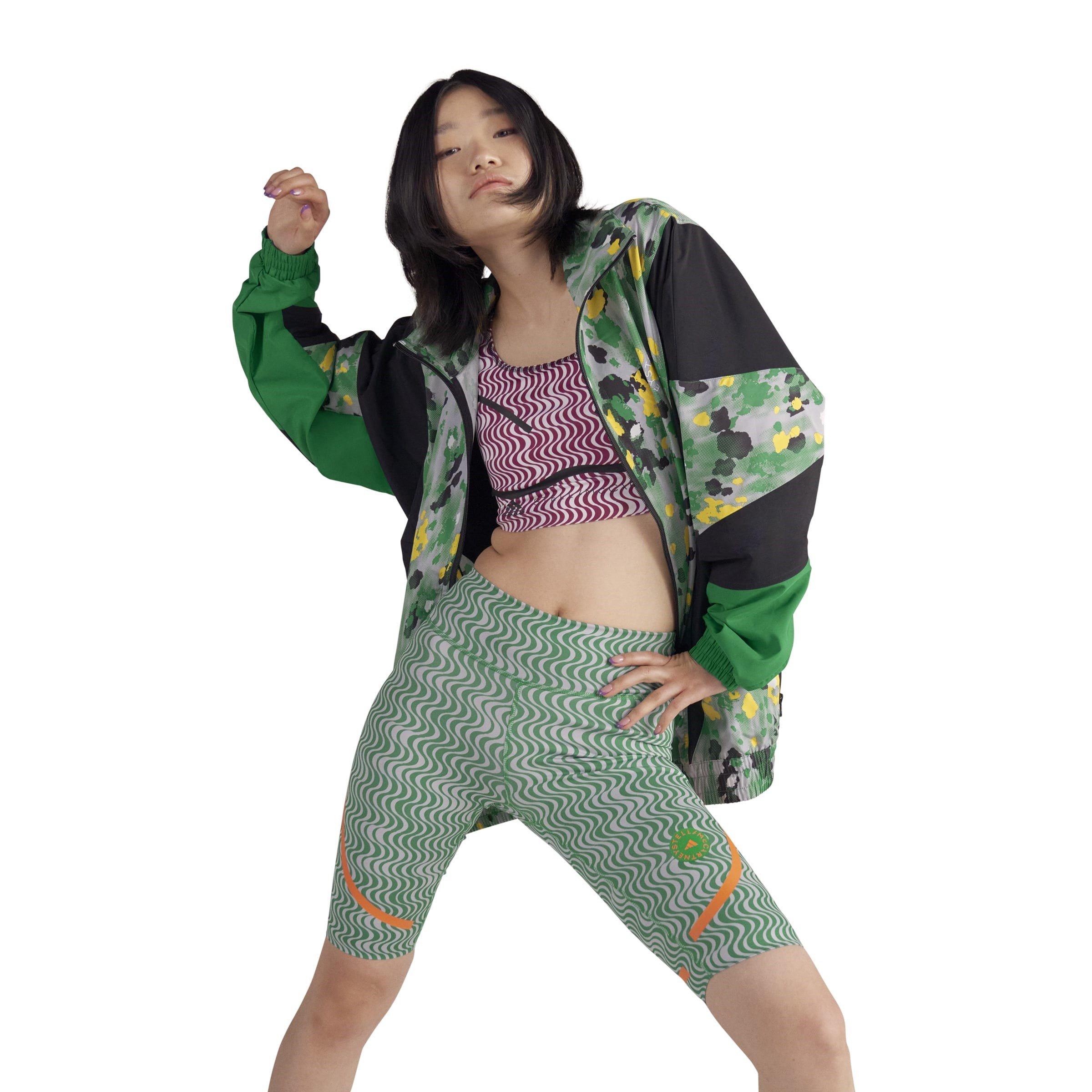 adidas by Stella McCartney Asymmetrical Print Cycling Shorts Womens