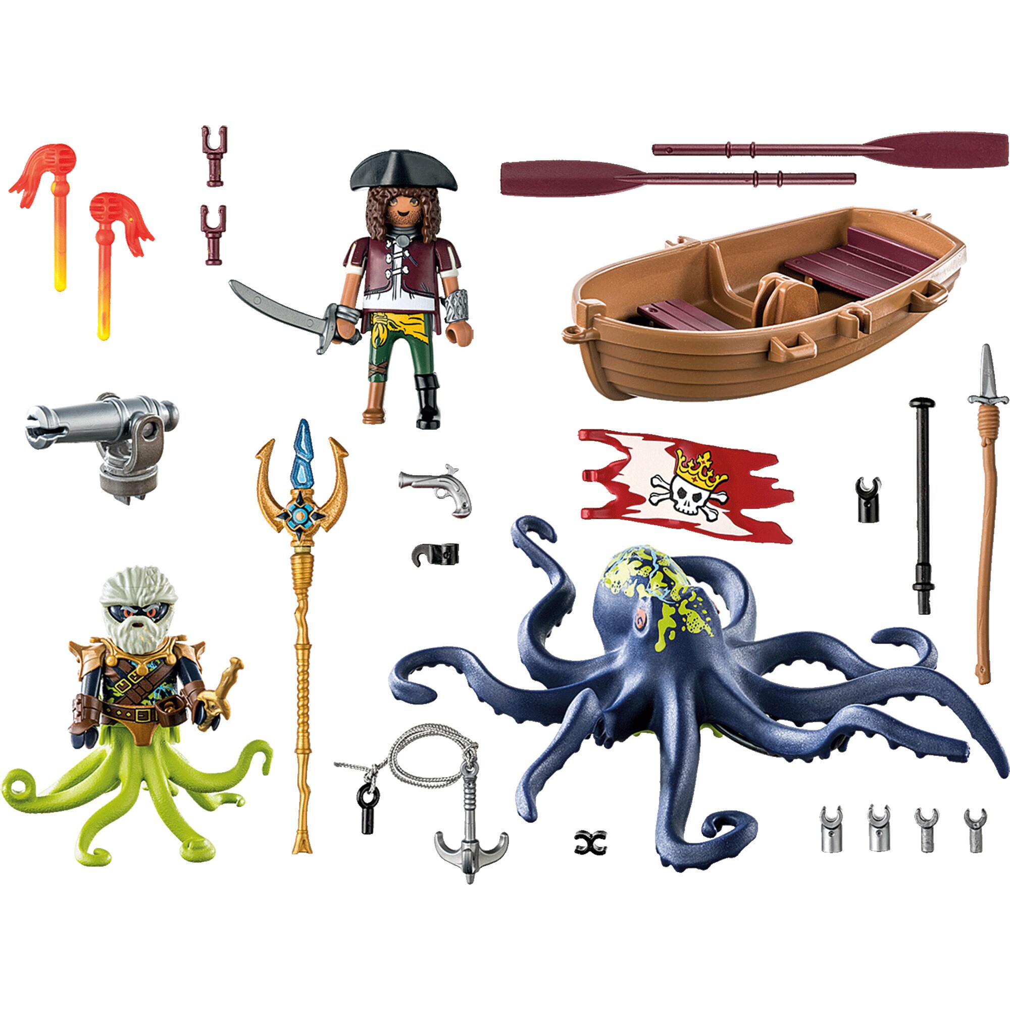 PLAYMOBIL Konstruktionsspielzeug Pirates Kampf gegen den Riesenoktopus