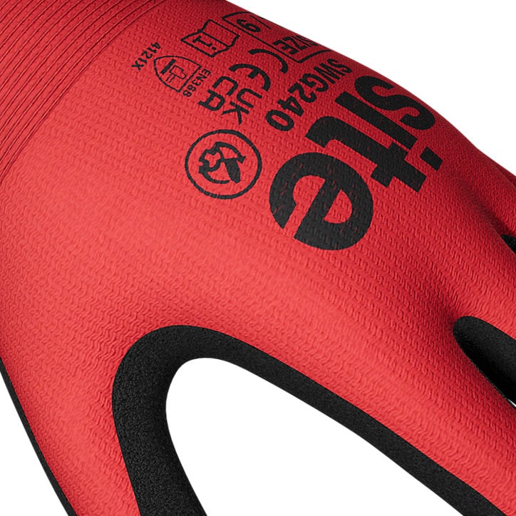 Gants de manipulation générale en mousse nitrile Site rouge - Taille 8 (M)