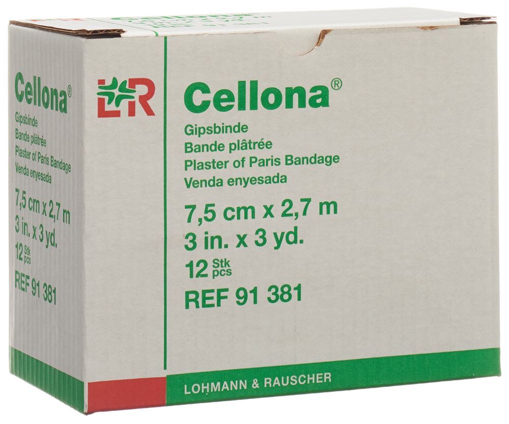 Cellona Gipsbinden<br>12 Stück, 2.75mx7.5cm, feincremig