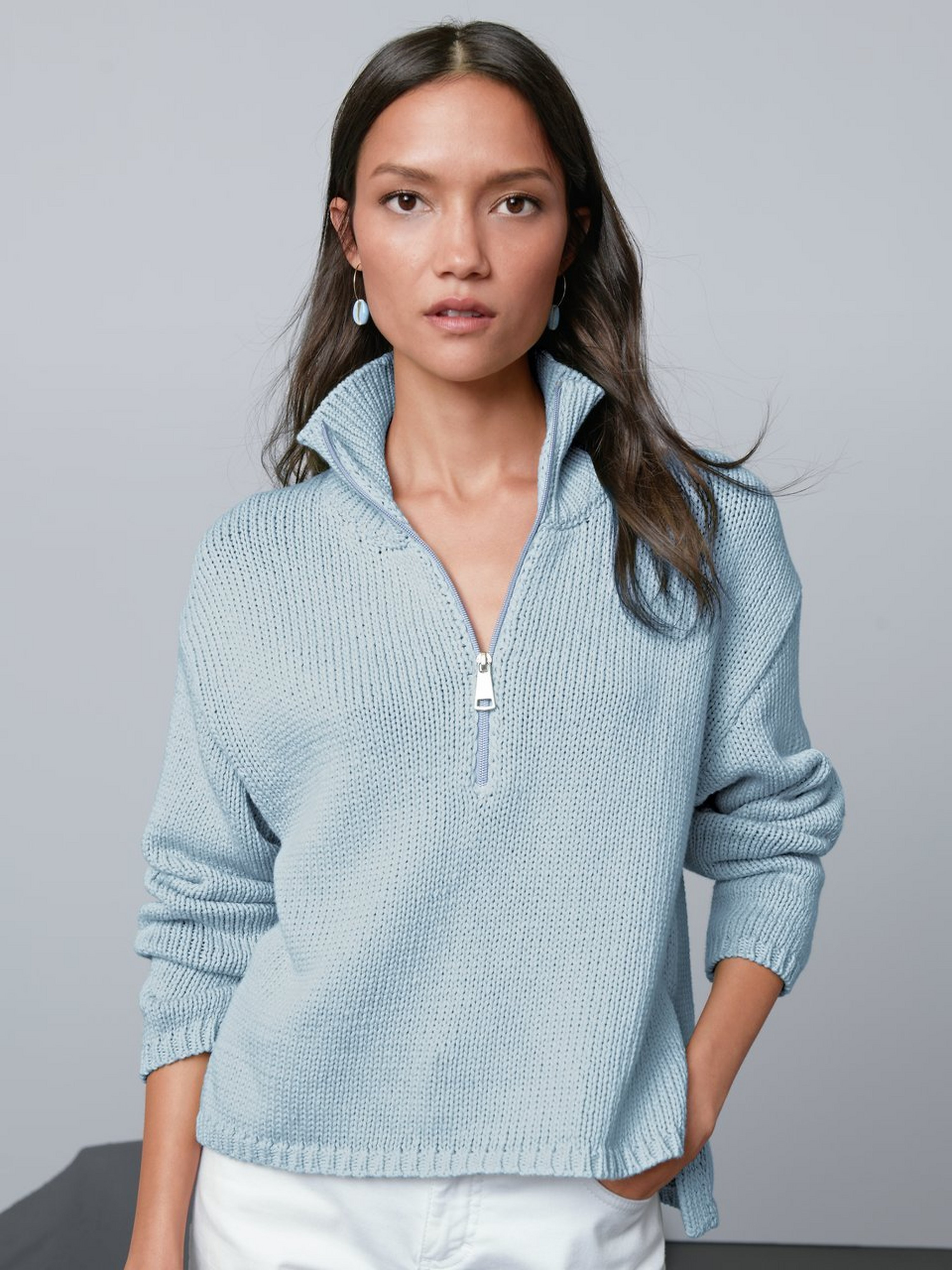 Pullover mit Troyerkragen