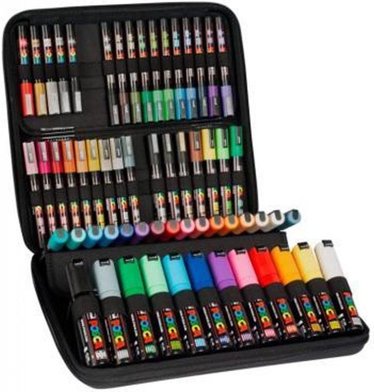 POSCA Verfmarker In Luxe Koffer - Assorti 60 Stuks