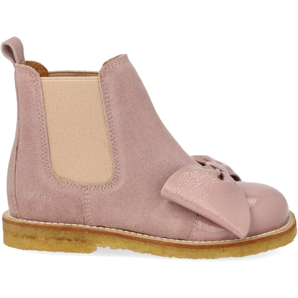 Køb Angulus Faded Rose/Rose Elastic Chelsea Støvle Med Laksnude- Og Sløjfe