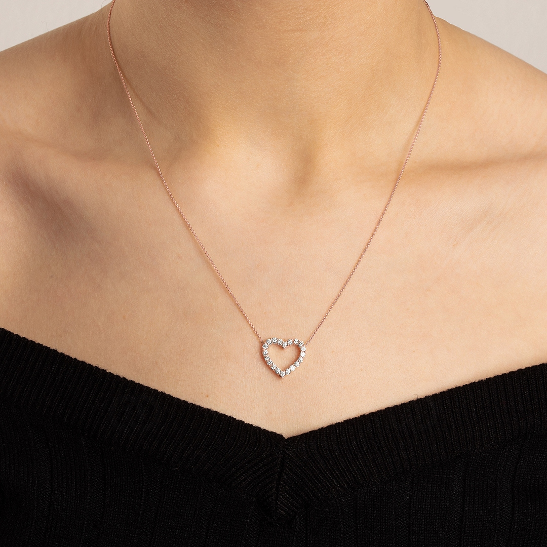 Collier 750/18 K Roségold mit Diamanten 0.50 ct H/si