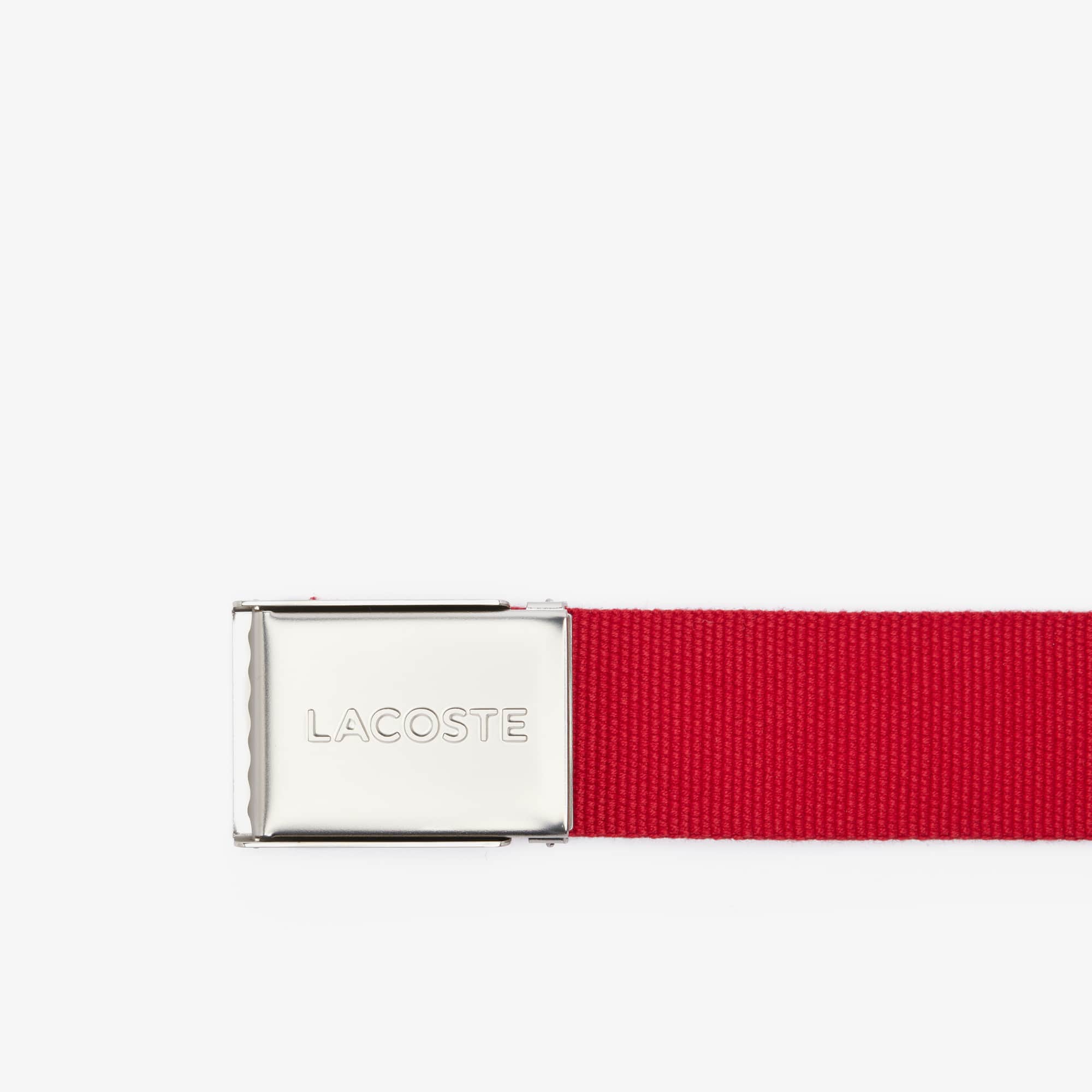 Ceinture sangle boucle gravée Lacoste Édition Made in France Ceintures - Rouge - Lacoste - Homme