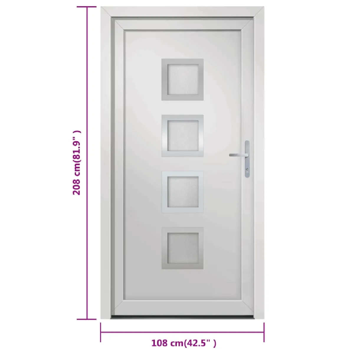 vidaXL Porte d'entrée 108x208 cm - Blanc