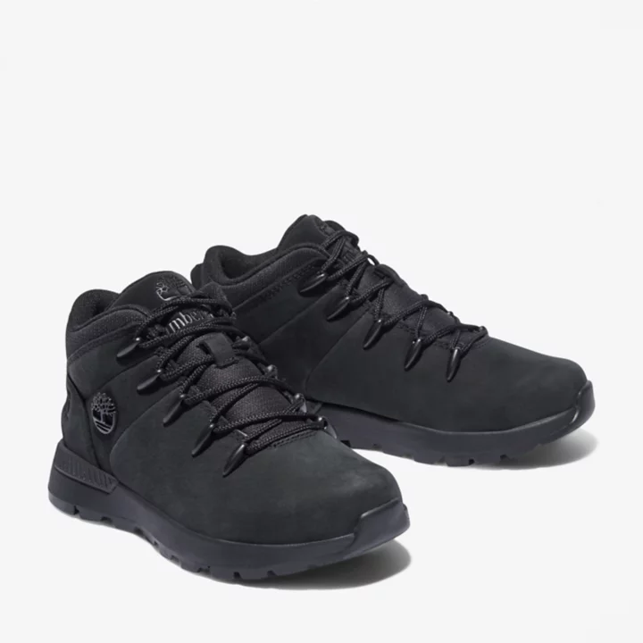 Bota de caminhada Sprint Trekker infantil na cor preta.