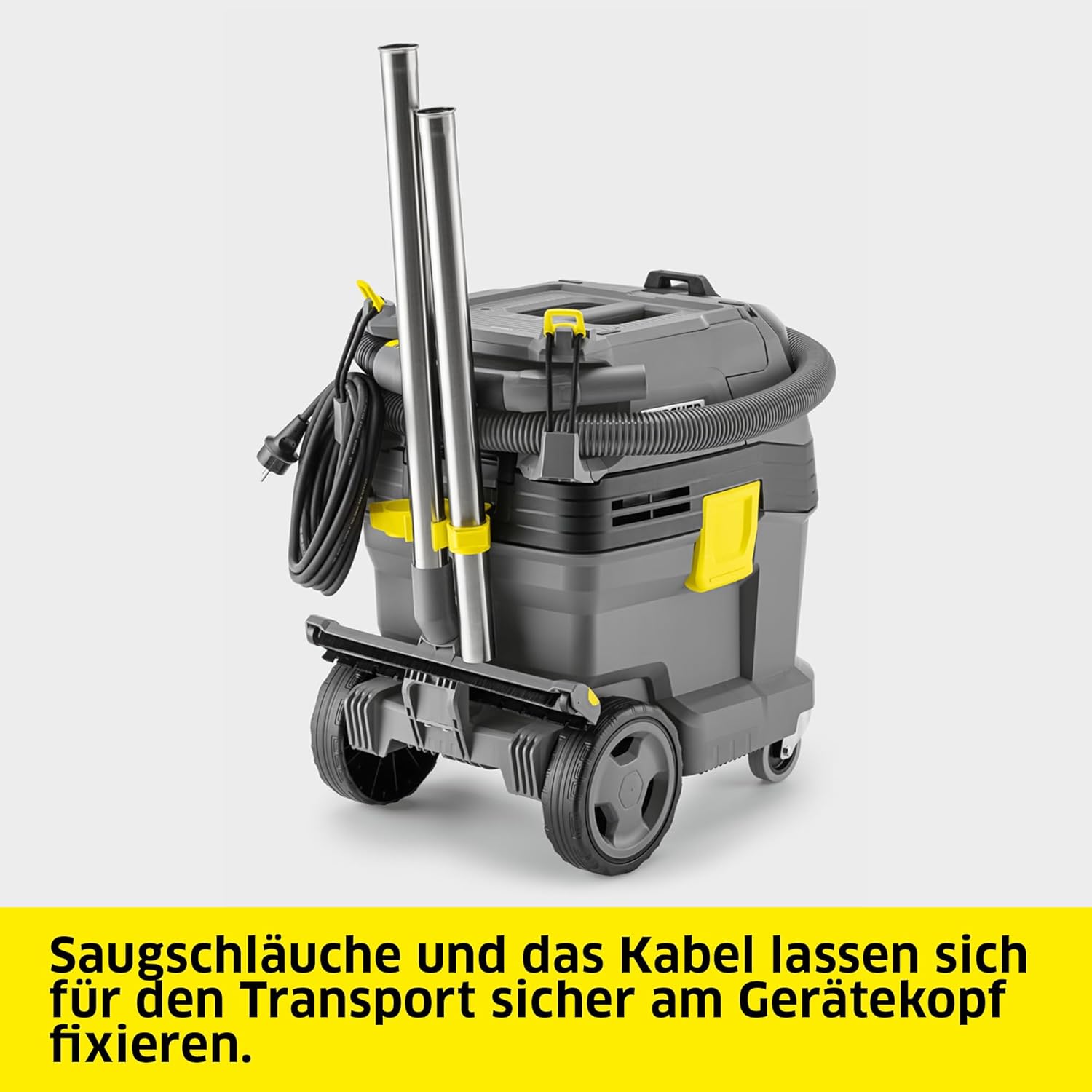 Karcher Nass- und Trockensauger NT 30/1 Tact L, Leistung: max. 1380 W, Flachfaltenfilter, Kunststoffbehälter: 30 l, Saugschlauch: 2,5 m, Krümmer, breite Nass-/Trockenbodendüse (360 mm), Fugendüse