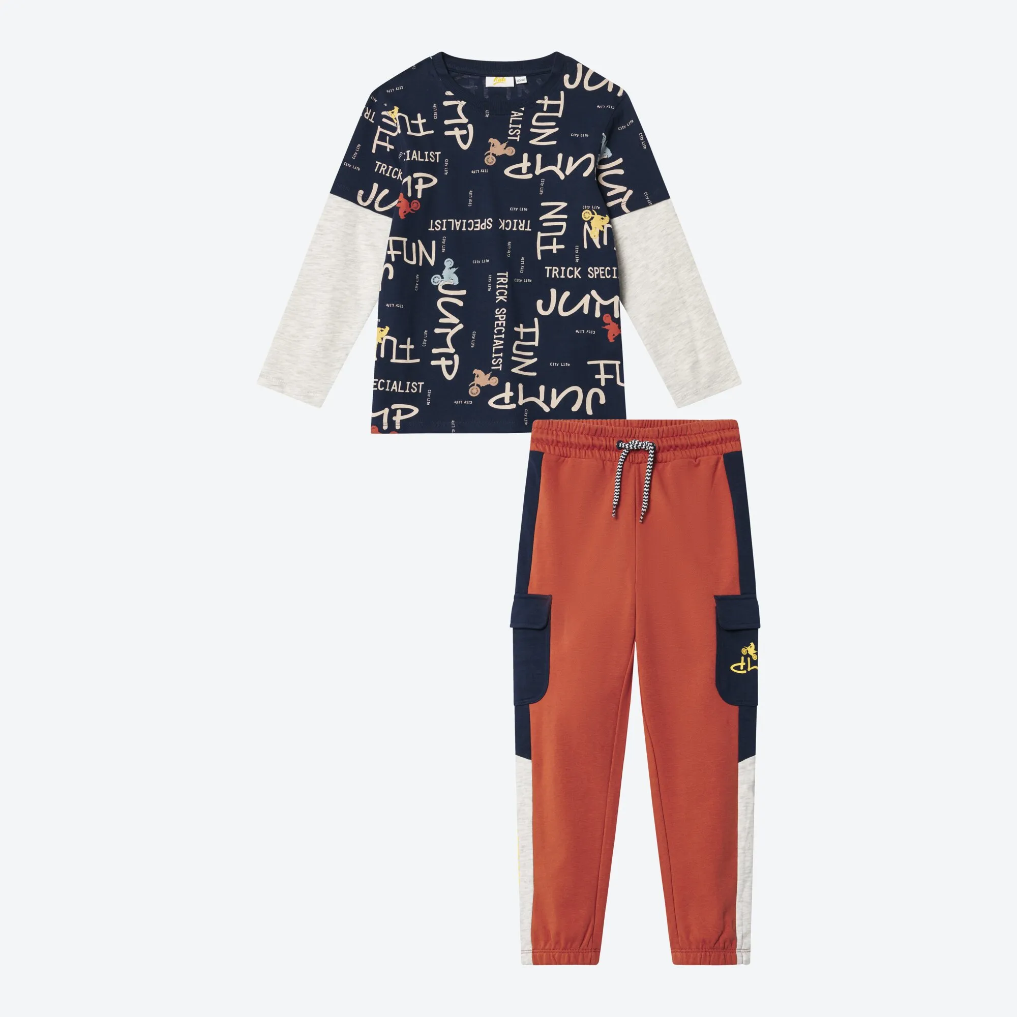 Jungen-Set mit Cargo-Taschen, 2-teilig