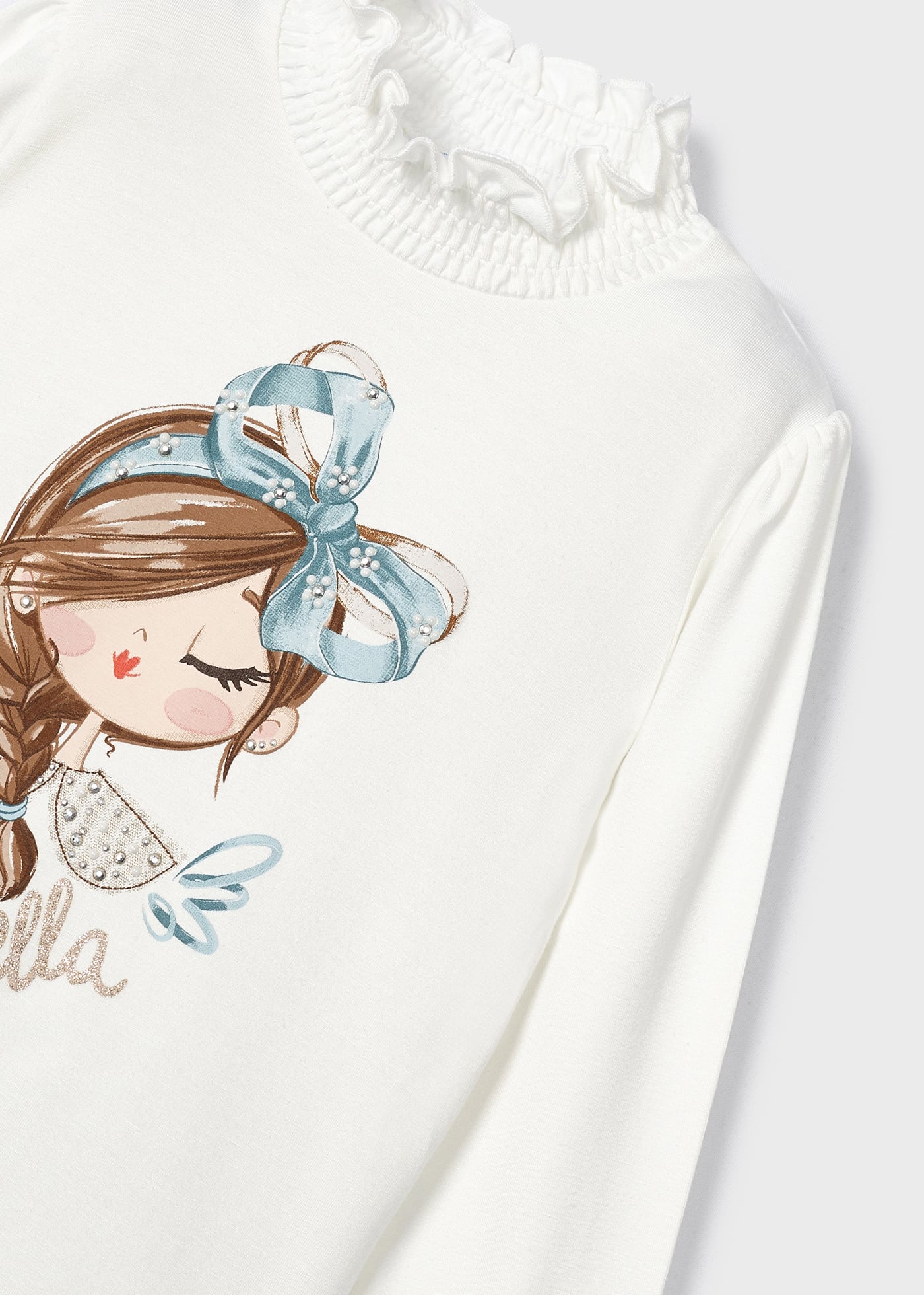 Camiseta feminina estampada com meio cisne
