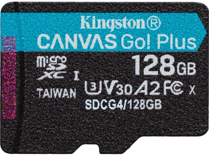 Kingston microSDXC-Karte Canvas Go! Plus 128 GB SD-Karte UHS-I U3, 200 MB/s / 90 MB/s, ‎Klasse 10