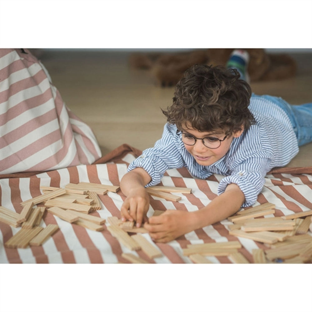 2-i-1 Legetæppe Stripes Brown - Play&Go