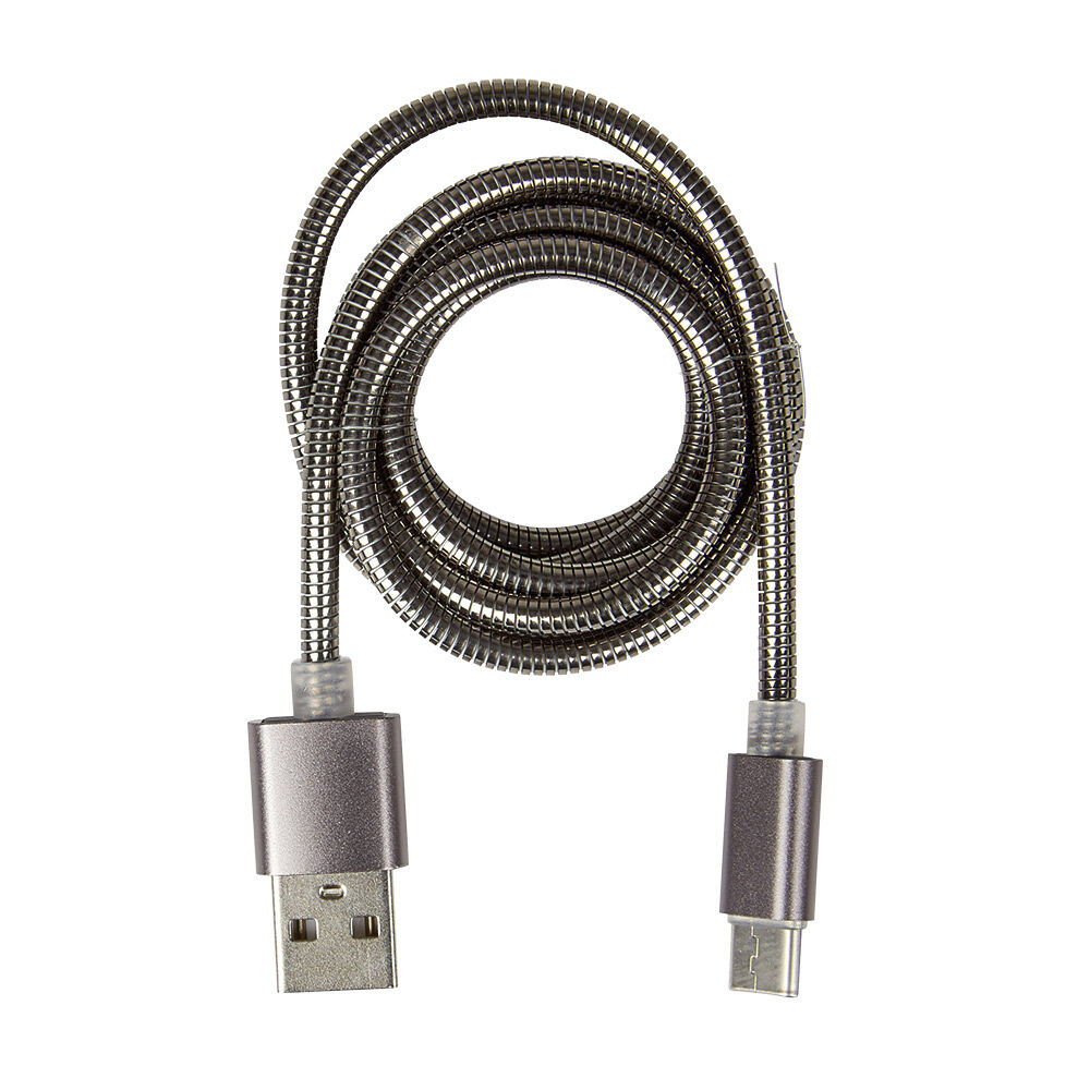 Câble USB vers USB C métal Noir charge rapide