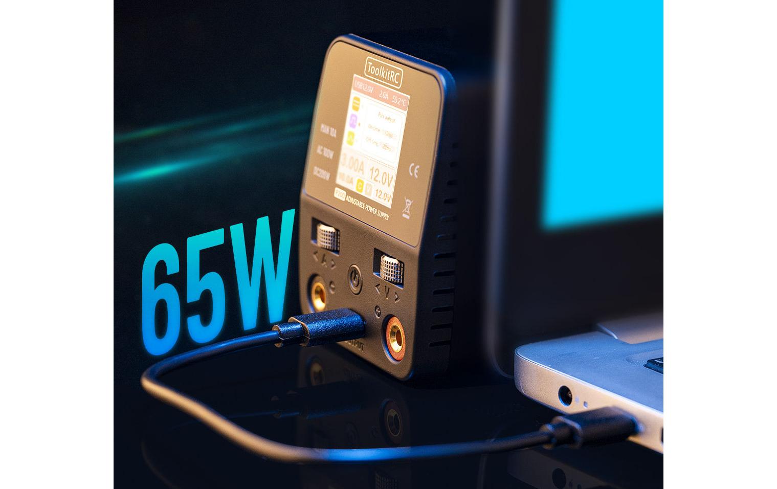 RC Netzteil P200 V2 100 W 1-30 V DC, USB-C PD 65 WKompaktes, einstellbares Labornetzteil mit zusätzlichem USB-C Ausgang