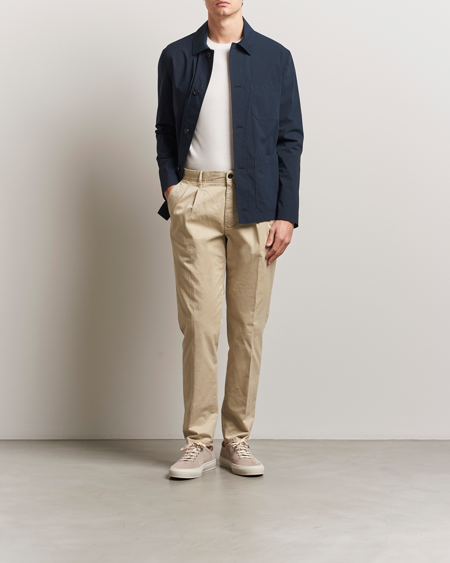 Incotex Tapered Fit Pleated Slacks Light Beige