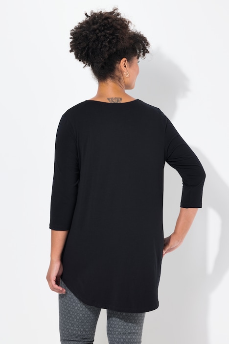 T-Shirt, A-Linie, Statement-Druck, 3/4-Ärmel