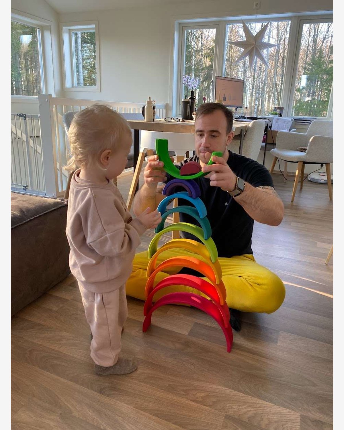 Regnbue Stor Orginal – Stableleke i Tre | Montessori Leker