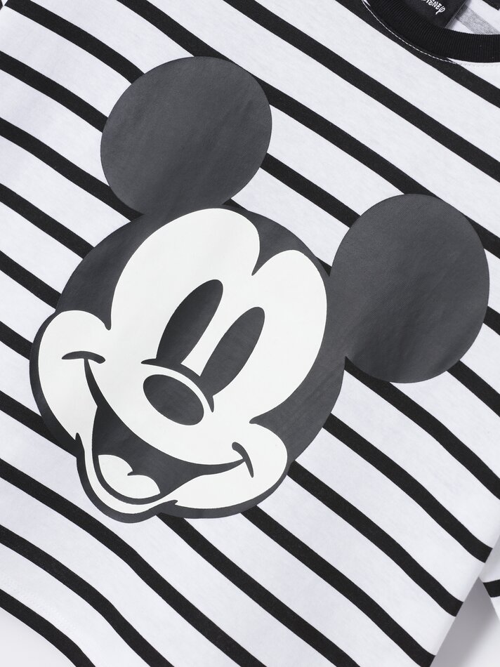 Camiseta listrada do Mickey Mouse ©DS - Preto/Branco
