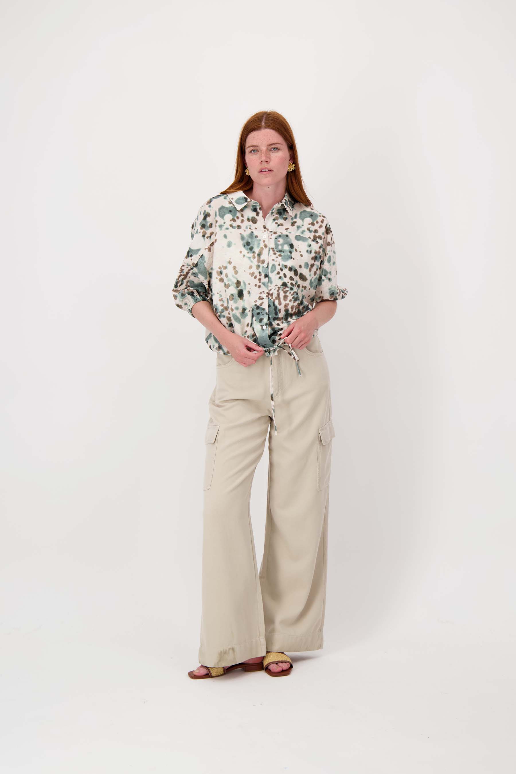 blouse met gevlekte print