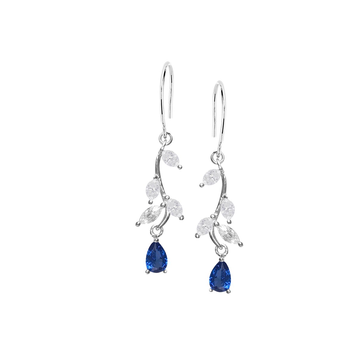 Boucles d'oreilles argent 925 oxyde saphir