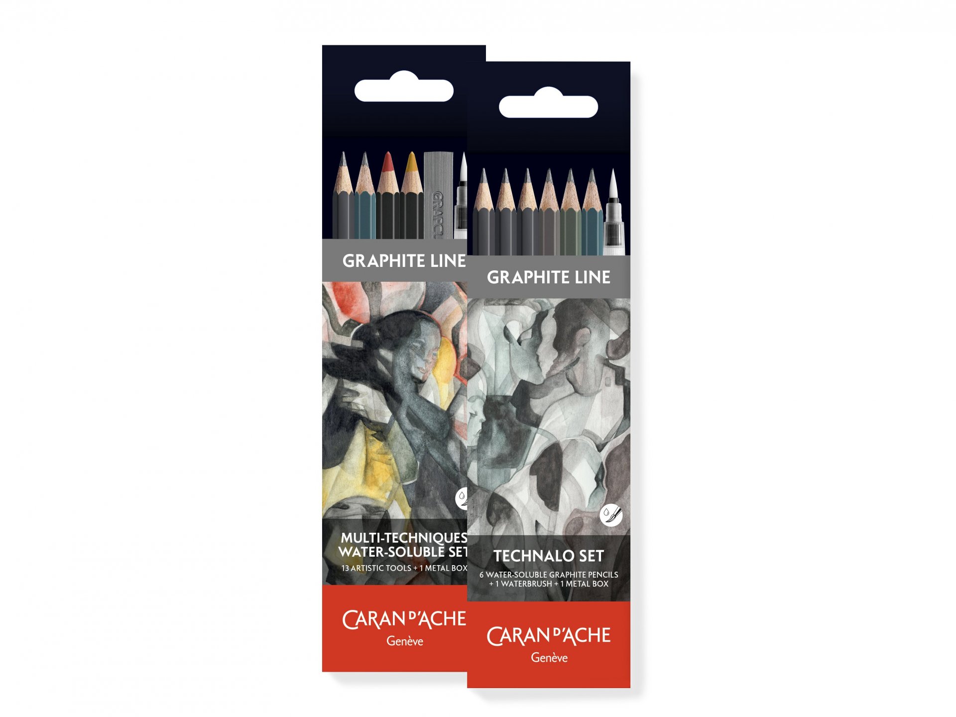 Caran d'Ache wasservermalbare Graphitstifte, Set