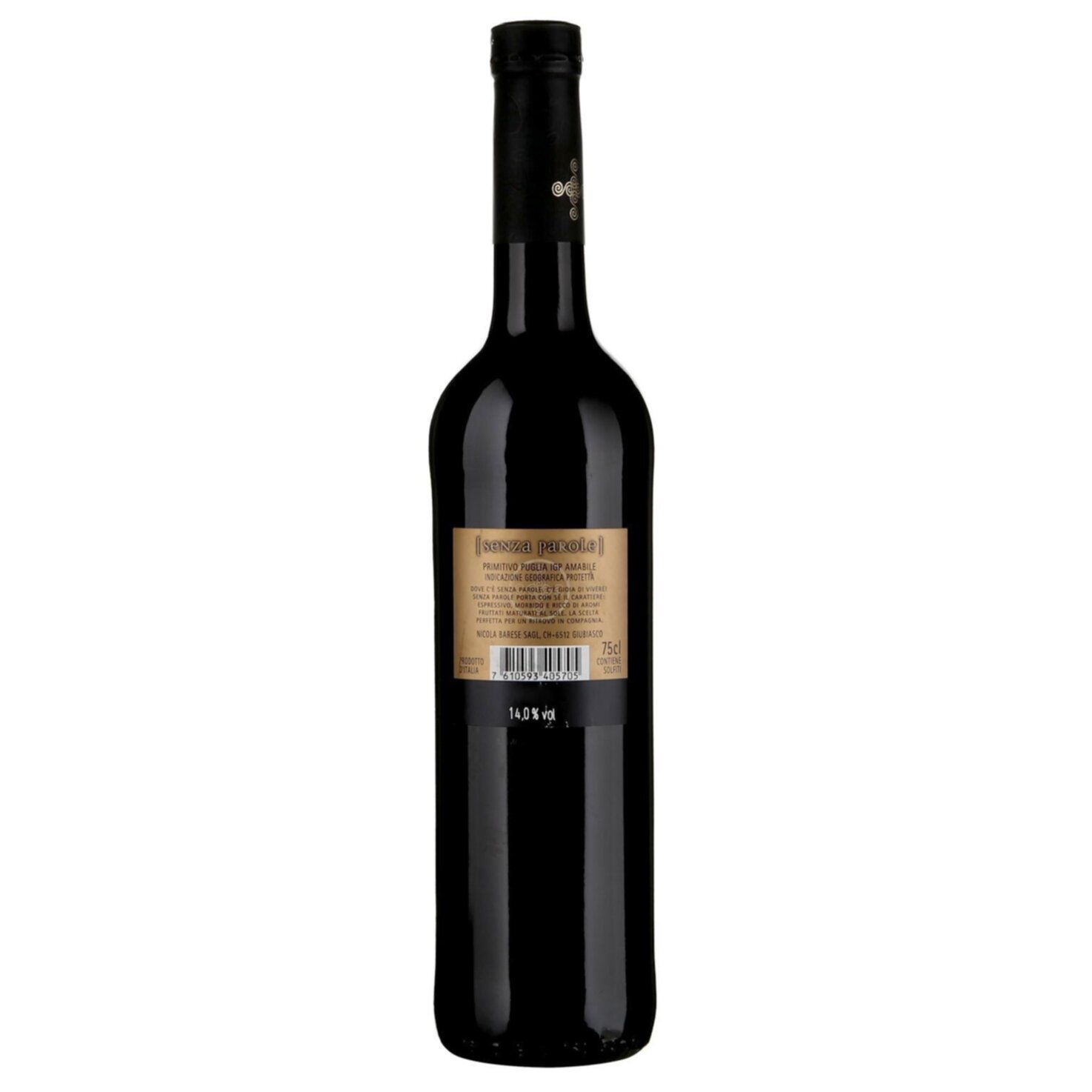 Primitivo di Puglia IGP amabile Senza Parole -75cl