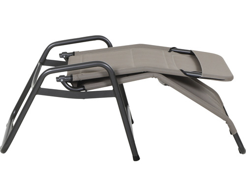 Siena Garden tuinligstoel, ligstoel, zonnebed, relaxligstoel Fano, textielstof antraciet taupe