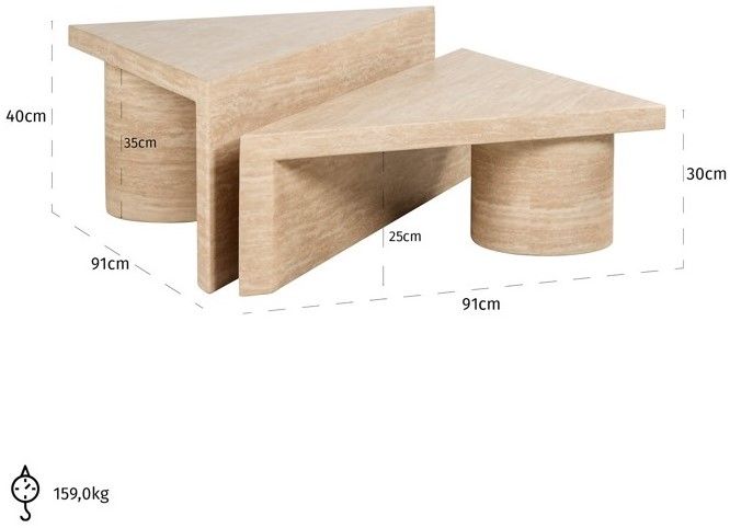 Salontafelset 212247 Fictus B91 x D91 x H40 cm