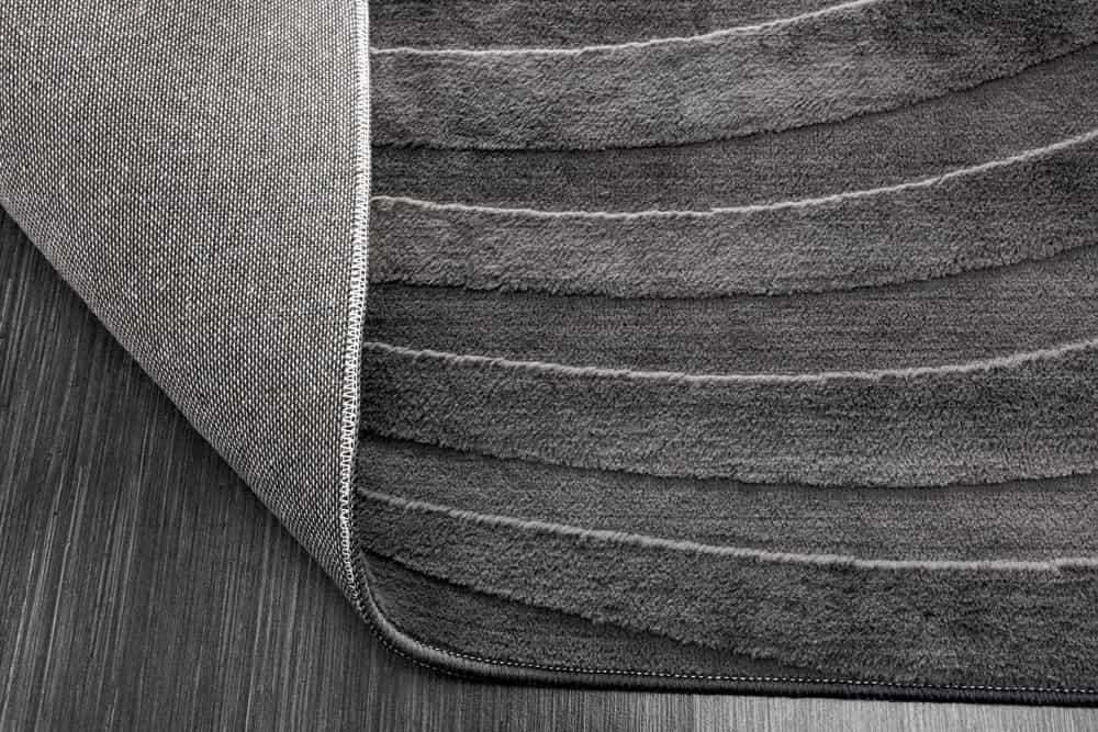 Moderner Teppich WAVE 230x160cm anthrazit Kurzflor Indoor Hoch-Tief-Effekt