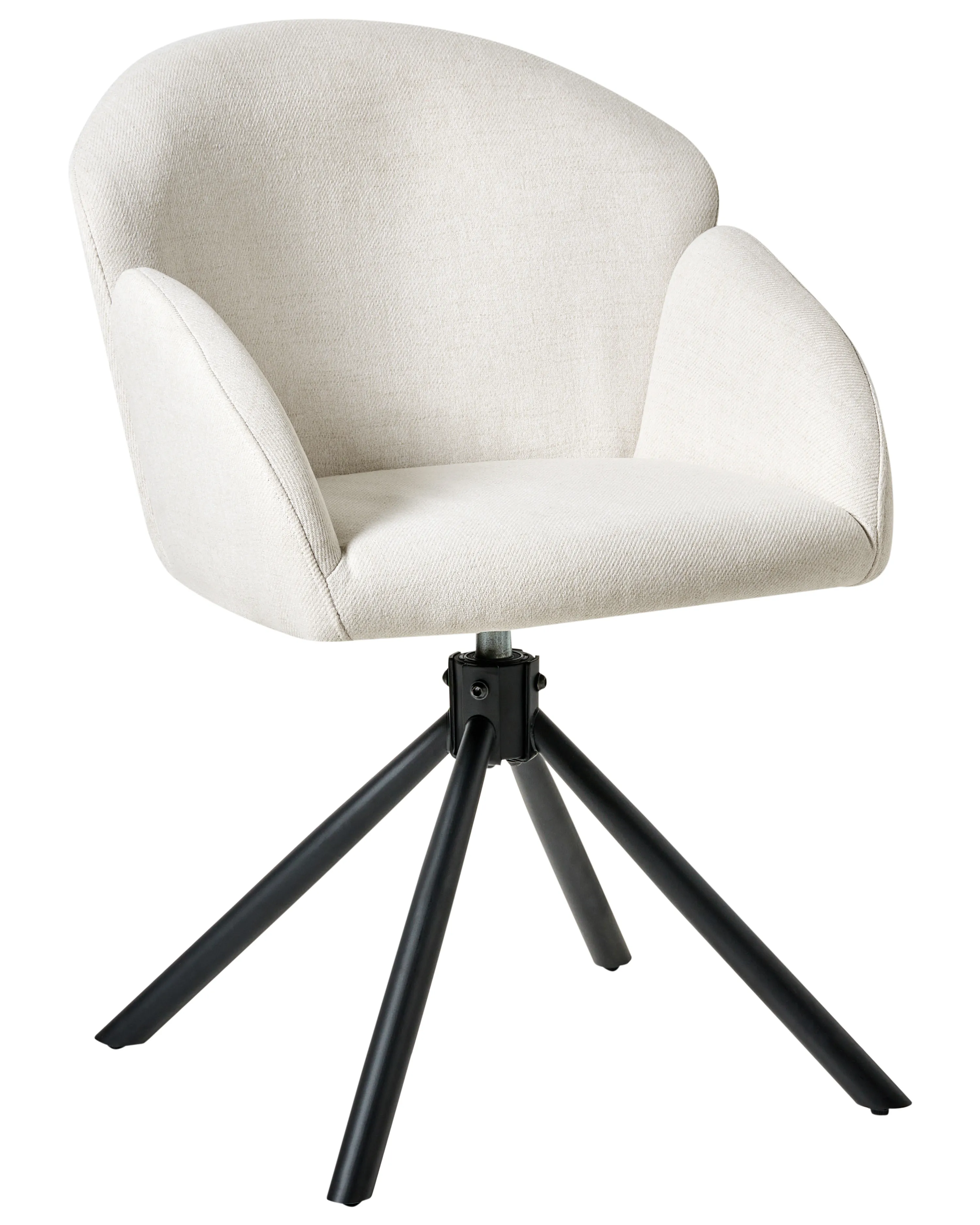 Set van 2 eetkamerstoelen draaibaar MAYBEE Stof Gebroken wit