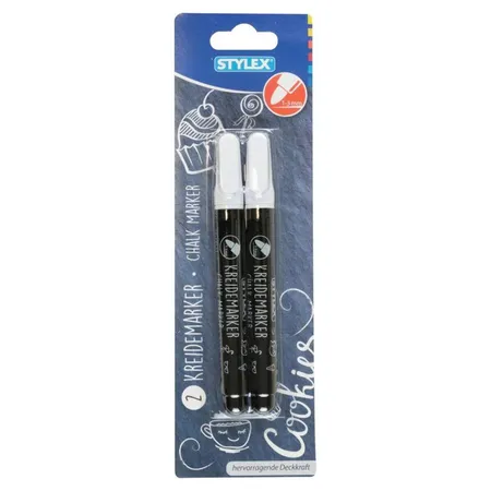 Stylex Kreidemarker weiß, 1-3 mm, 2 Stück
