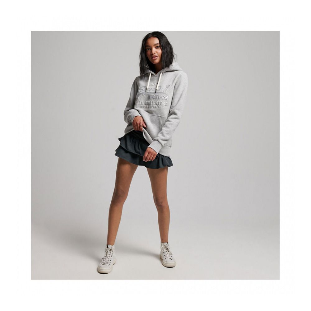 Superdry VINTAGE LOGO EMBOSS - Sweat Femme light stone snowy